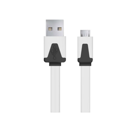 Accesorii Telefoane - A_2741 EB183W Cablu Date+incarcare micro usb premium flat braided alb 1m