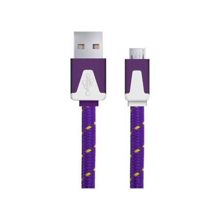 Accesorii Telefoane - A_2749 EB176V Cablu Date+incarcare micro usb premium flat braided albastru 1.5m