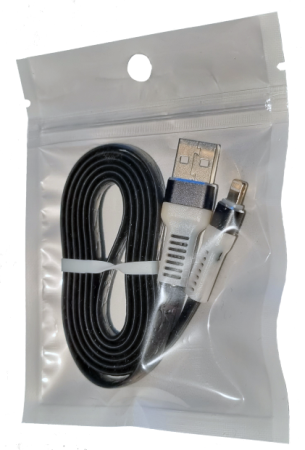 Cabluri si Adaptoare Telefoane - A_3085 Cablu de incarcare si transfer de date Premium USB-Iphone 8 pini ligthning Datamaxx lungime 1 metru pentru telefon/tableta Apple sau laptop, conector USB, conector Iphone 8 pini lightning negru