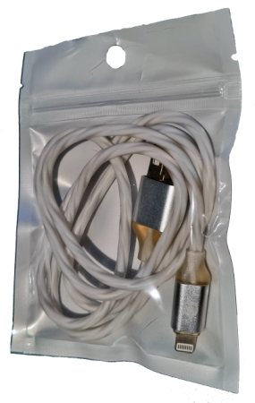 Cabluri si Adaptoare Telefoane - A_3086 Cablu de incarcare si transfer de date Premium USB-Iphone 8 pini ligthning Datamaxx lungime 1 metru pentru telefon/tableta Apple sau laptop, conector USB, conector Iphone 8 pini lightning alb g