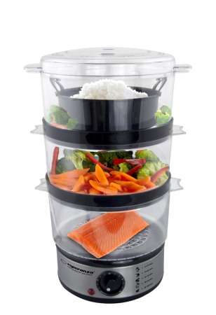 Aparate de gatit - A_3719 Esperanza EKG009 Steam cooker 3 stainless steel basket (s) 400 W 7.5L Volcano