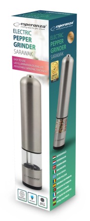 Rasnite mirodenii - A_3835 EKP002 Rasnita Esperanza de piper/sare electrica OŢEL INOXIDABIL - SARAWAK