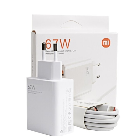 Incarcatoare Telefoane - A_3935 Incarcator cu Adaptor si Cablu Type-C pentru Xiaomi 67W, Charger Travel Adapter, Super Fast Charging, Alb