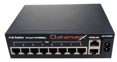 Retelistica - A_4178 Switch Datamaxx 8 porturi 10/100 PoE+ si 2 porturi uplink RJ45 120W RX-NF1008