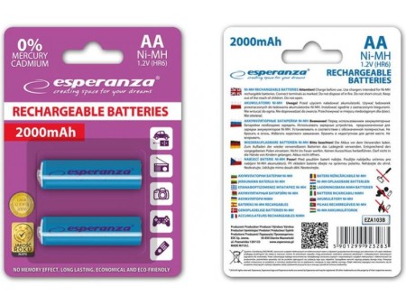 Acumulatori - Acumulator Reincarcabil R6 AA 2000mAh Blister 2 EZA103B
