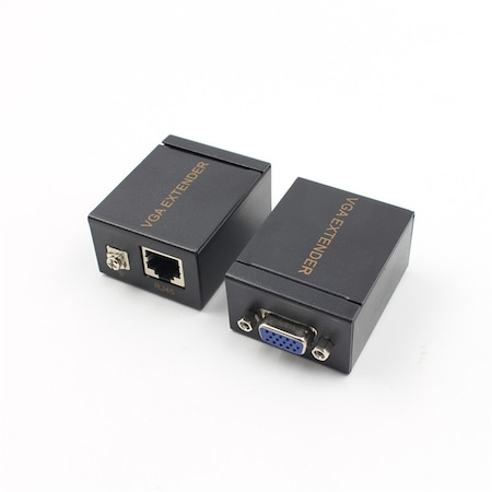 Cabluri cu Conectori - Adaptor Datamaxx de la VGA la RJ45, pentru extindere semnal video pana la 60m, cu transmitator si receiver RJ45 Ethernet Cat5/6, rezolutie 1080p