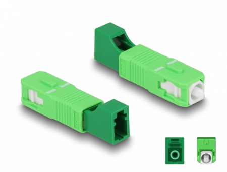 Retelistica - Adaptor Fibra Optica (Cupla) Singlemode Simplex Hybrid SC/APC Tata - LC/APC Mama 9/125 Verde