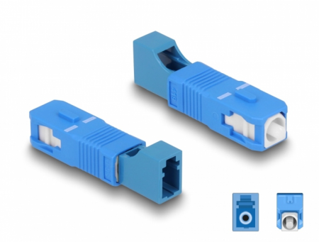 Retelistica - Adaptor Fibra Optica (Cupla) Singlemode Simplex Hybrid SC/UPC Tata - LC/UPC Mama 9/125 Albastru