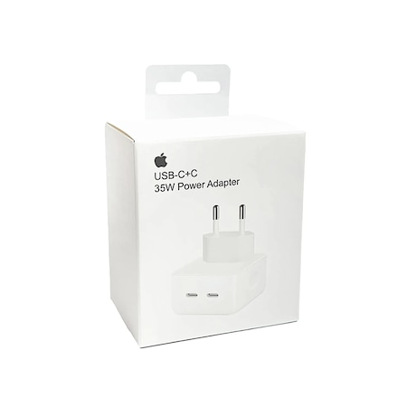 Incarcatoare Telefoane - Adaptor retea Apple, Dual Port USB-C 35W, pentru iPhone, iPad, MacBook, Airpods, Apple Watch, Fast charge, MNWP3ZM/A, Alb