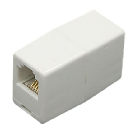 Accesorii Supraveghere, Securitate si Control Acces - Adaptor telefonic prelungire RJ11 6P4C Mama - 6P4C Mama alb