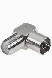 Conectori ( Mufe si Adaptori) - Adaptor Unghiular TV Mama - F Mama 90 grade, metalic