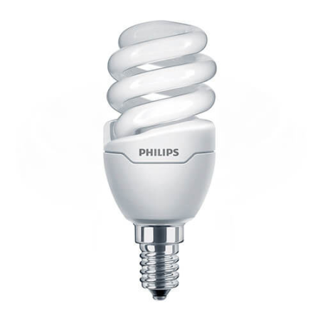 Iluminat - Bec E14 Tornado T2 Mini 8W Philips Lumina Calda