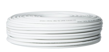 Cabluri TV - Cablu Coaxial RG6 HD 1.15 cupru/CU braid Datamaxx Alb 100M