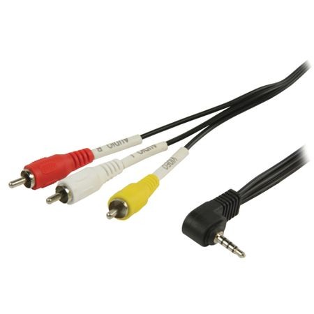 Cabluri cu Conectori - Cablu Jack Tata 3.5mm 90Grd-3 RCA Tata 1.8 Metri