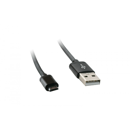 Cabluri si Adaptoare Telefoane - Cablu Micro USB plat negru mufe metal