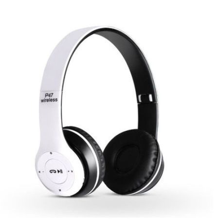 Periferice - Casca Bluetooth Radio/MP3/TF/Mic P47 Alba