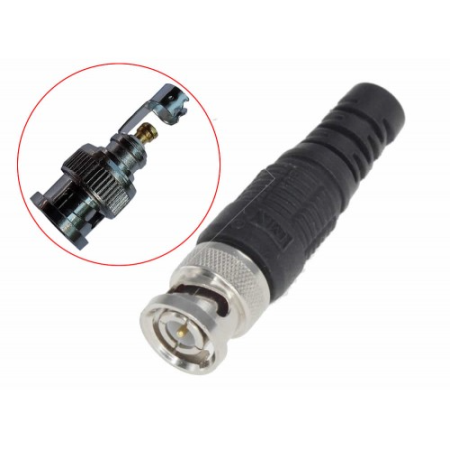 Conectori ( Mufe si Adaptori) - Conector (Mufa) BNC cu surub si protectie cablu BNC