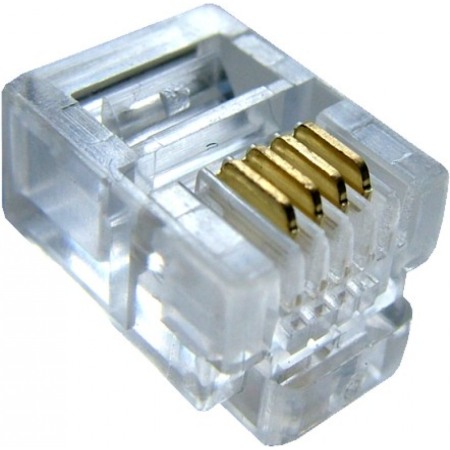 Conectori ( Mufe si Adaptori) - Conector (Mufa) RJ11 pentru cablu telefon, 6 pini 4 contacte, RJ11
