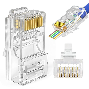 Conectori ( Mufe si Adaptori) - Conector (Mufa) UTP/FTP RJ45 CAT6 Pass Through EZ pachet 100 buc