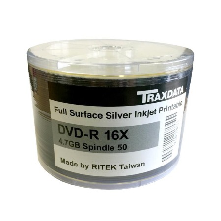 DVD-uri - DVD-R 4.7GB 16X Traxdata Spindle 50 Silver Printabil