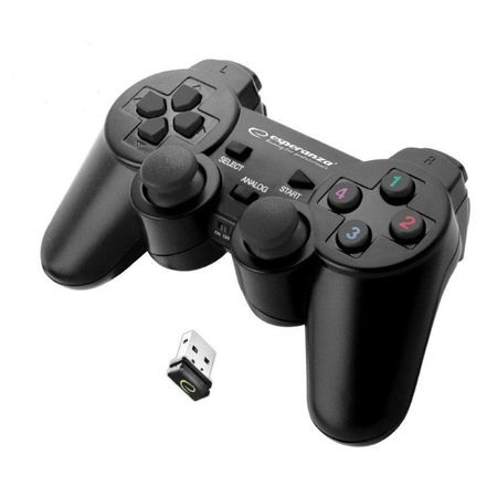 PC-Console-Periferice & Software - EGG108K Gamepad cu vibratii wireless Esperanza Gladiator Compatibil PS3/PC Negru