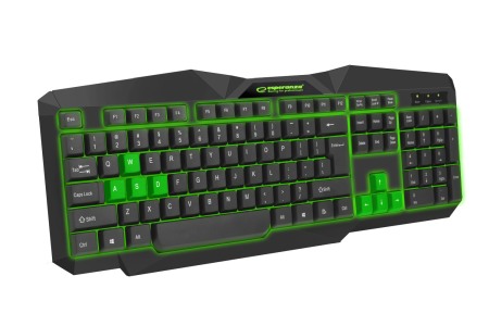Tastaturi - EGK201G Tastatura Gaming Esperanza Tirions, USB Negru/Verde