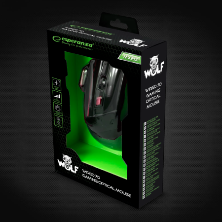 Periferice - EGM201R Mouse Esperanza Gamming 7D 2400DPI MX201 Wolf Rosu