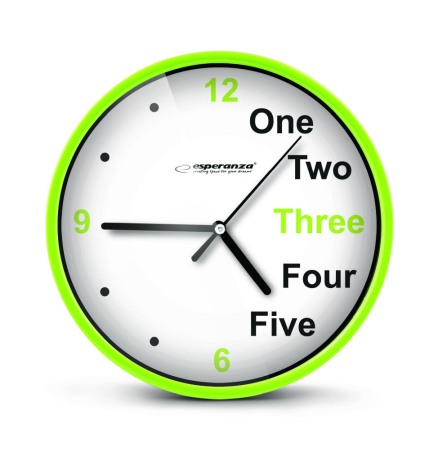 Ceasuri decorative - EHC014G Ceas decorativ de perete Esperanza Praga, Mecanism cu cuart, Diametru 20 cm, Verde Neon