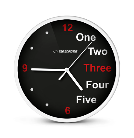 Ceasuri decorative - EHC014W Ceas decorativ de perete Esperanza Praga, Mecanism cu cuart, Diametru 20 cm, Alb/Negru