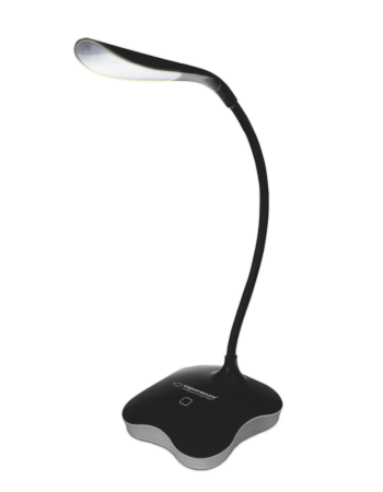 Casa, Gradina si Bricolaj - ELD105K Lampa LED Esperanza Mimosa cu baza iluminata brat flexibil 21 cm alimentare duala cablu 110 cm 4 x AAA neagra