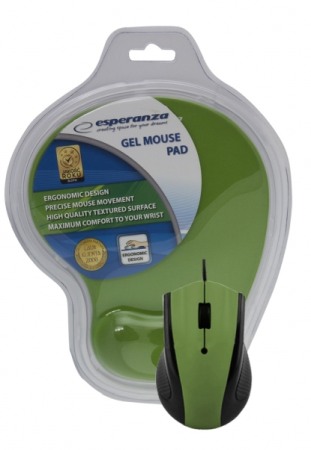 Accesorii PC & Software - EM125G Mouse ESPERANZA 1200 dpi, USB + GEL MOUSE PAD, Verde