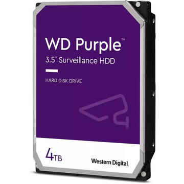 Hard Disk-uri - Hard disk WD43PURZ Western Digital Surveillance Purple 4TB, 5400 RPM, 256Mb cache SATA III 3.5"