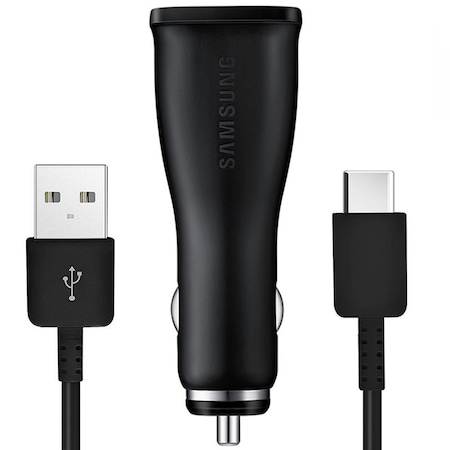 Incarcatoare Telefoane - Incarcator auto pentru Samsung EP-LN920BB, 2 iesiri 2A, negru, cablu Type C EP-DG950 inclus