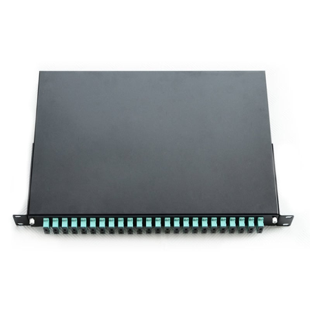 Cutii de distributie FTTH si ODF-uri - Optical Fiber Patch Panel ODF Datamaxx Multimode OM3 24 porturi SC/PC simplex 1U Complet Echipat