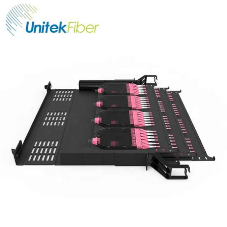 Retelistica - Optical Fiber Patch Panel ODF Datamaxx Multimode OM4 24 porturi LC/PC duplex 1U Complet Echipat
