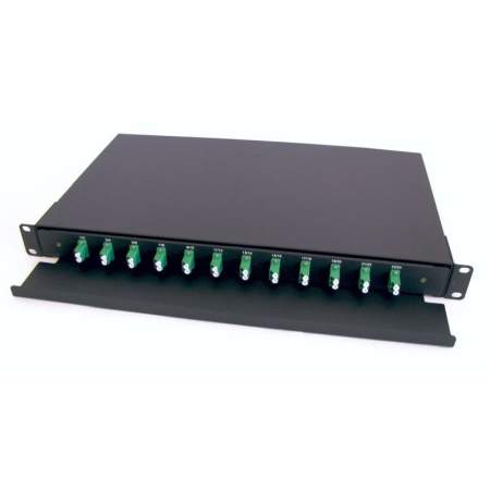Cutii de distributie FTTH si ODF-uri - Optical Fiber Patch Panel ODF Datamaxx Singlemode 24 porturi LC/APC Duplex 1U Complet Echipat