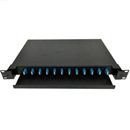 Retelistica - Optical Fiber Patch Panel ODF Datamaxx Singlemode 24 porturi LC/UPC Duplex 1U Complet Echipat