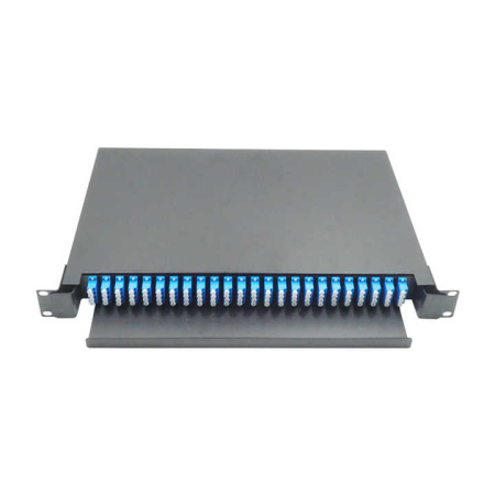 Cutii de distributie FTTH si ODF-uri - Optical Fiber Patch Panel ODF Datamaxx Singlemode 96 porturi LC/UPC quad 1U Complet Echipat