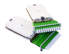 Cutii de distributie FTTH si ODF-uri - Optical Fiber Patch Panel ODF R&M Vertical Single Mode 3U 12 porturi Simplex E2000/APC Complet Echipat