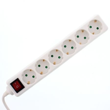 Iluminat si Electrice - Prelungitor Datamaxx 6 prize, IP20, 3x1.5 mmp, 3680W, 3 metri lungime, cu intrerupator
