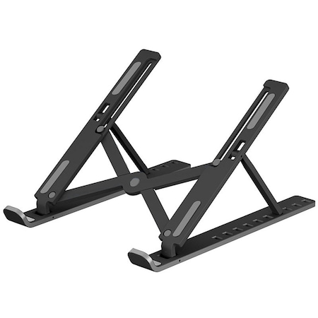 Accesorii Laptop - Suport Din Aluminiu Pentru Laptop 8-15.6" Datamaxx, Stand Reglabil Pe 10 Nivele, Portabil, Pliabil, Ajustabil, antialunecare pentru Macbook, Chromebook, Tableta, Negru