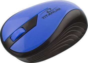 Periferice - TM114B Mouse wireless Esperanza Titanum 3D Rainbow Blue cu conectare la USB 1000 DPI culoare negru/Albastru Inchis