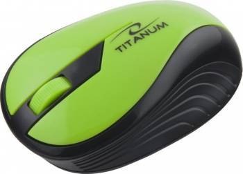 Periferice - TM114G Mouse wireless Esperanza Titanum 3D Rainbow Green cu conectare la USB 1000 DPI culoare negru/Verde Neon