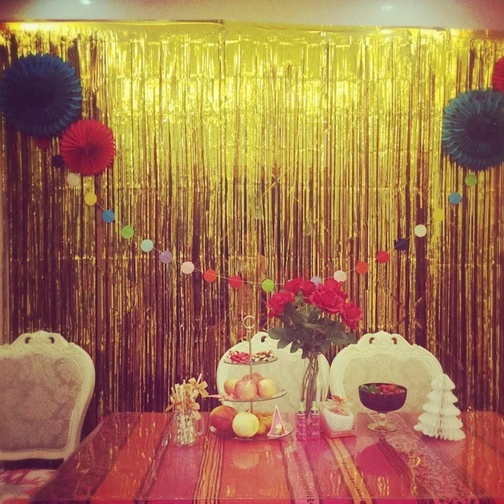 Perdea Franjurata, Model Decor Petrecere, pentru Fundal de Poze, Amenajare Colorata a Petrecerii, Dimensiune 100x200 cm, Gold [5]