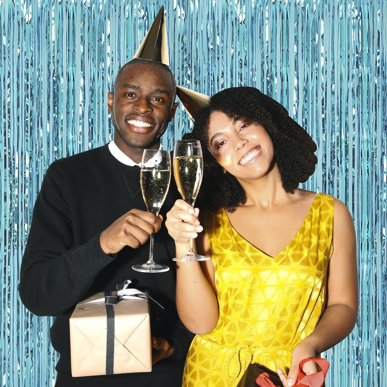 Perdea Franjurata, Model Decor Petrecere, pentru Fundal de Poze, Amenajare Colorata a Petrecerii, Dimensiune 100x200 cm, Albastru Deschis [3]