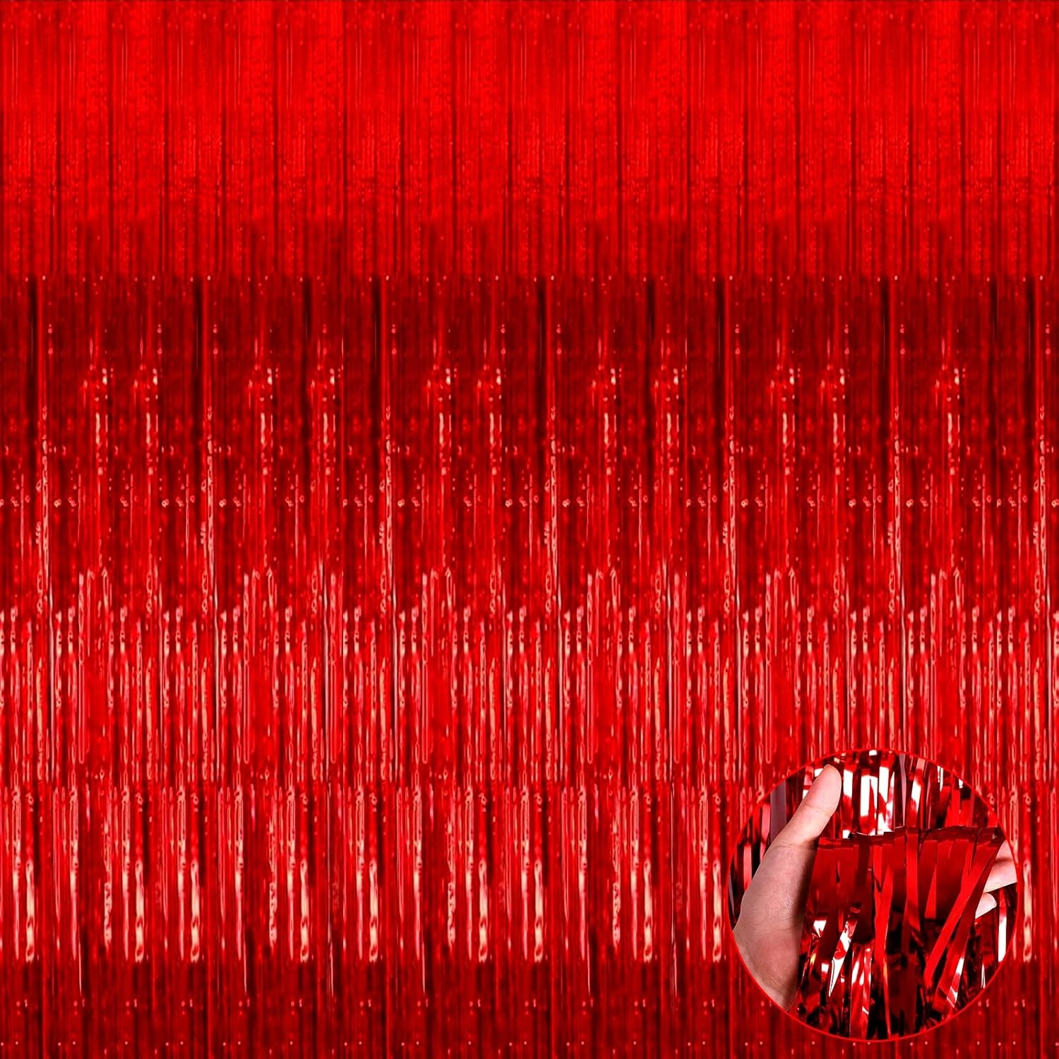 Perdea Franjurata, Model Decor Petrecere, pentru Fundal de Poze, Amenajare Colorata a Petrecerii, Dimensiune 100x200 cm, Rosu [3]