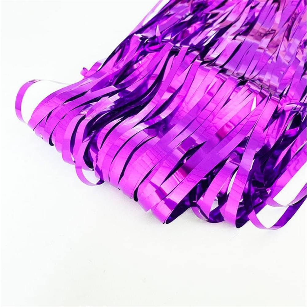 Perdea Franjurata, Model Decor Petrecere, pentru Fundal de Poze, Amenajare Colorata a Petrecerii, Dimensiune 100x200 cm, Mov Deschis [6]