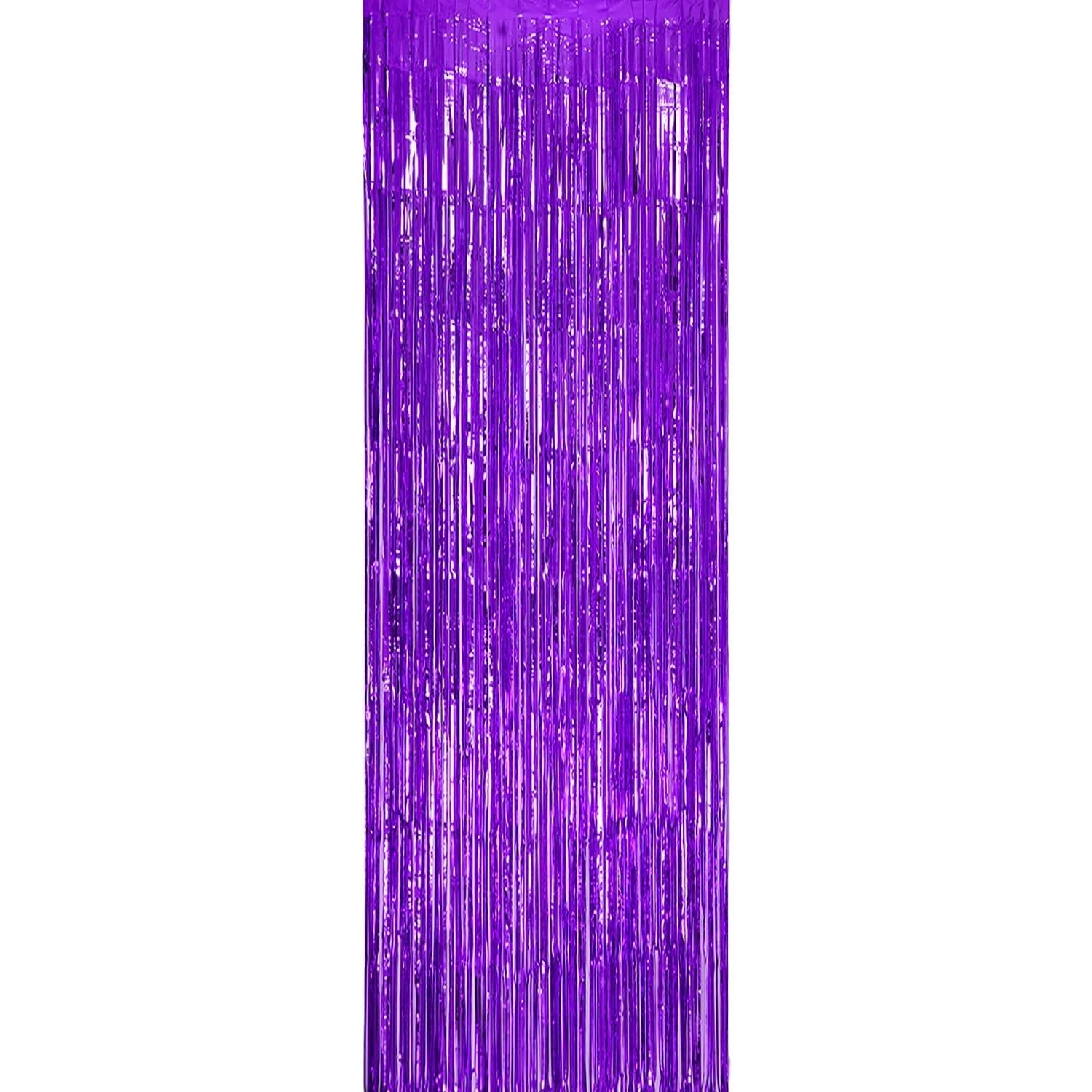 Fete Masa si Perdele Franjurate - Perdea Franjurata, Model Decor Petrecere, pentru Fundal de Poze, Amenajare Colorata a Petrecerii, Dimensiune 100x200 cm, Mov Deschis