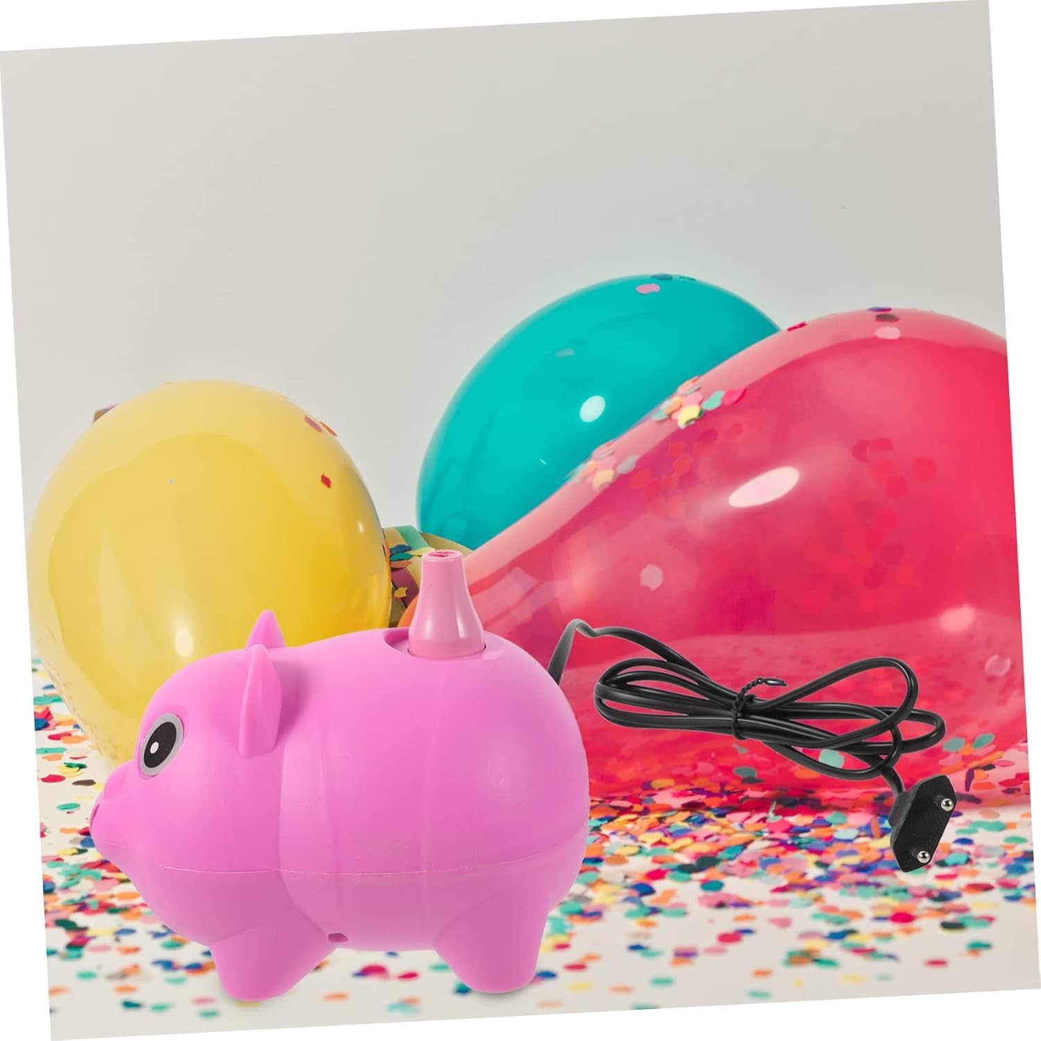 Pompa Electrica Pentru Umflat Baloane, 380 W, din Plastic, Model Porc, Roz [4]