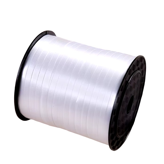 Accesorii Baloane - Panglica pentru Baloane, Rola de 200 de Metri, din Rafie, Alba